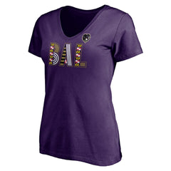Fanatics Baltimore Ravens Women's Hometown Collection Wildcat V-Neck T-Shirt Purple