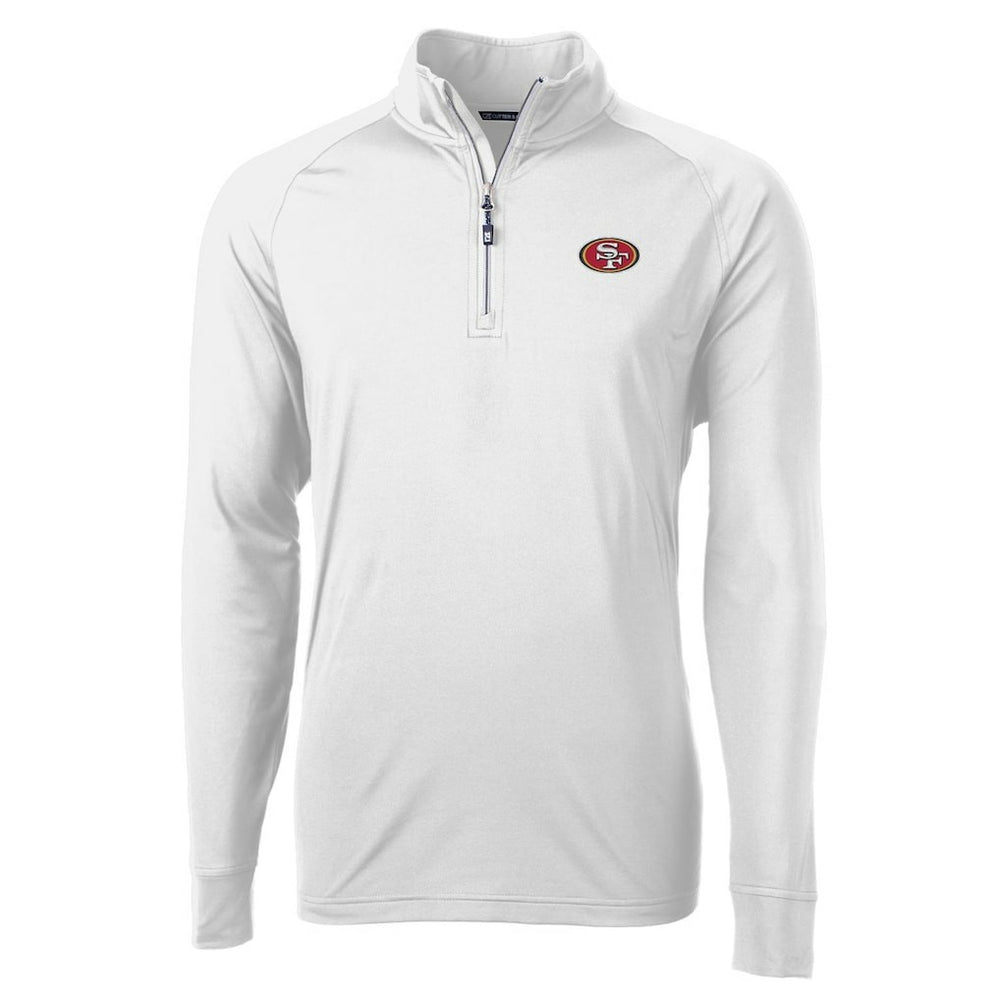 San Francisco 49ers Cutter & Buck Adapt Eco Knit Quarter-Zip Pullover Jacket White