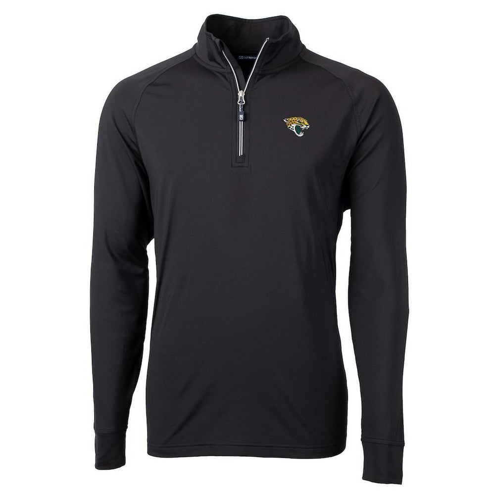 Jacksonville Jaguars Cutter & Buck Adapt Eco Knit Quarter-Zip Pullover Jacket Black