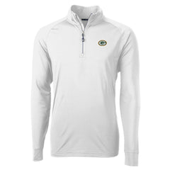 Green Bay Packers Cutter & Buck Adapt Eco Knit Quarter-Zip Pullover Jacket White