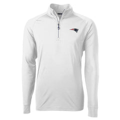 New England Patriots Cutter & Buck Adapt Eco Knit Quarter-Zip Pullover Jacket White