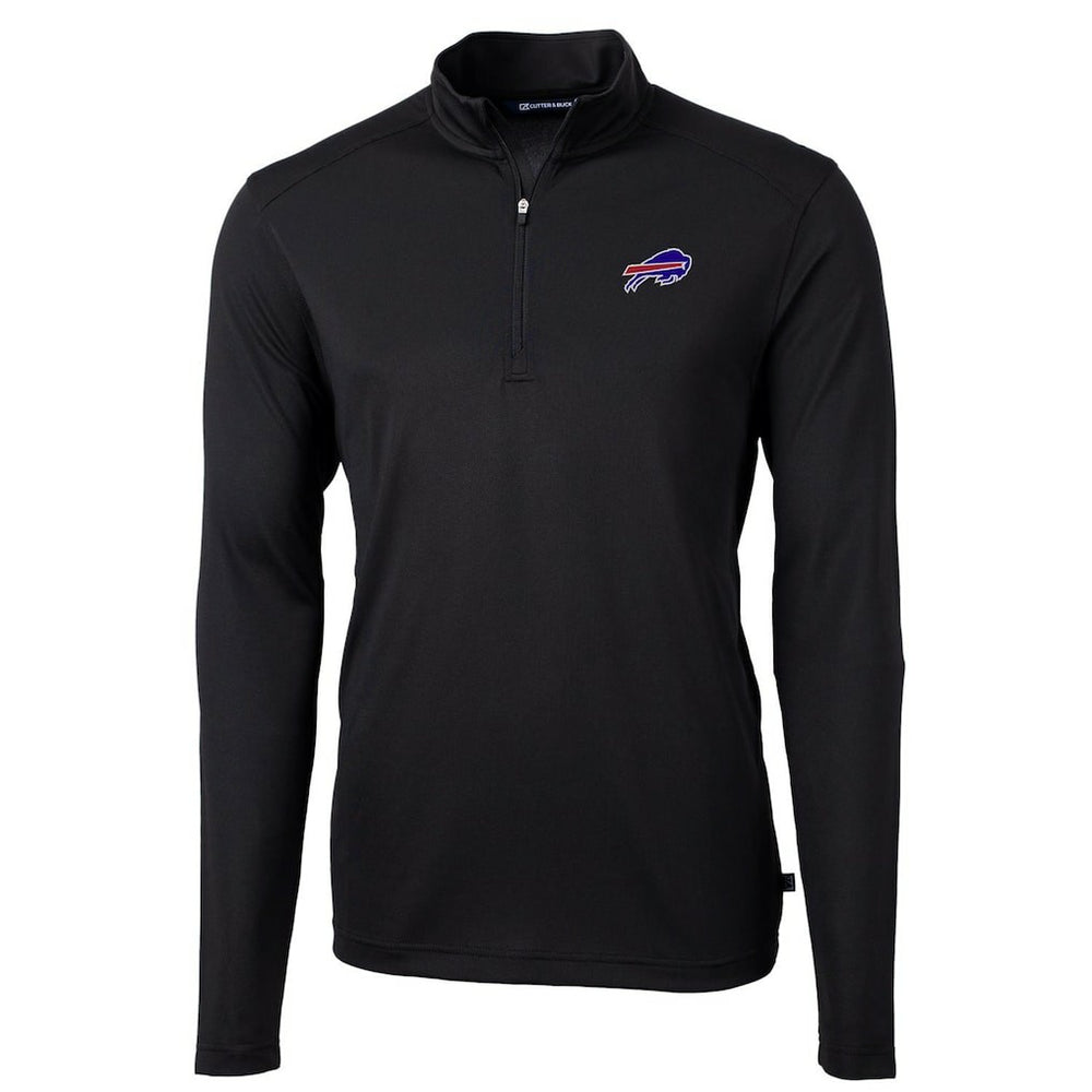 Buffalo Bills Cutter & Buck Virtue Eco Pique Recycled Quarter-Zip Pullover Jacket Black