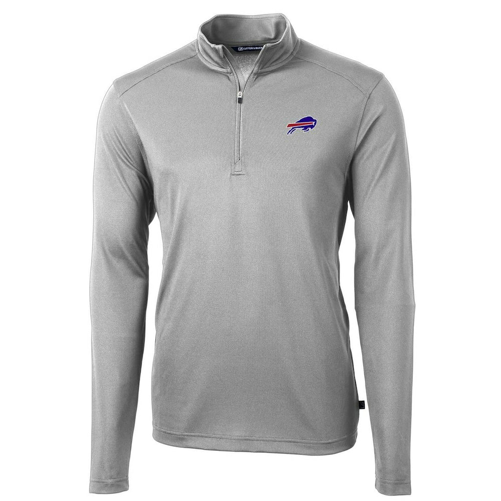 Buffalo Bills Cutter & Buck Virtue Eco Pique Recycled Quarter-Zip Pullover Jacket Gray