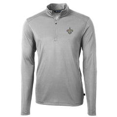 New Orleans Saints Cutter & Buck Virtue Eco Pique Recycled Quarter-Zip Pullover Jacket Gray