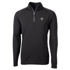 New Orleans Saints Cutter & Buck Big & Tall Adapt Eco Knit Quarter-Zip Pullover Jacket Black