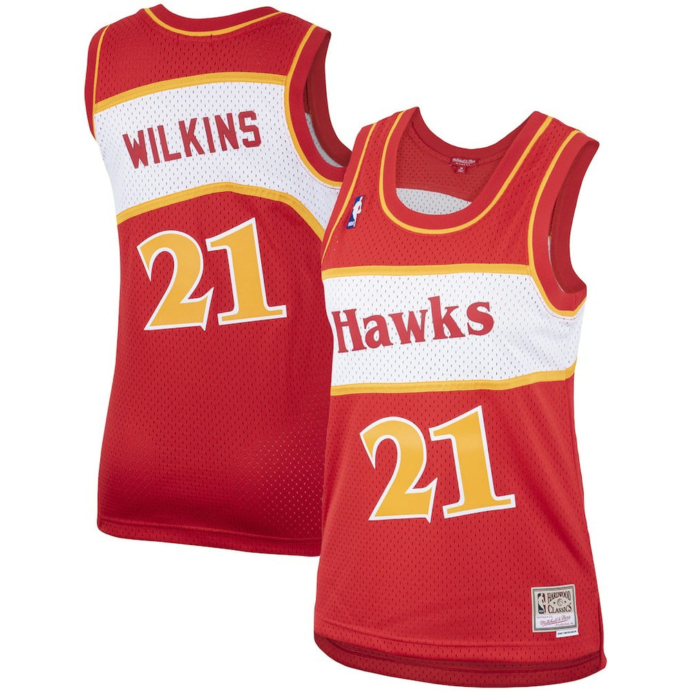 Dominique Wilkins Atlanta Hawks Women's Hardwood Classics Swingman Jersey Red | Mitchell & Ness Lifestyle