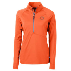 Chicago Bears Cutter & Buck Women's Adapt Eco Knit Half-Zip Pullover Jacket Orange