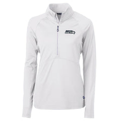 Seattle Seahawks Cutter & Buck Women's Adapt Eco Knit Half-Zip Pullover Jacket White