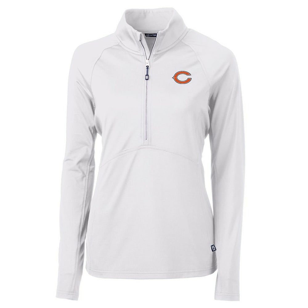 Chicago Bears Cutter & Buck Women's Adapt Eco Knit Half-Zip Pullover Jacket White