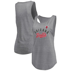 Chicago Bulls Women's Quality Time Open Scoop Neck Tri-Blend Tank Top for sale Heathered Gray | Fanatics outlet