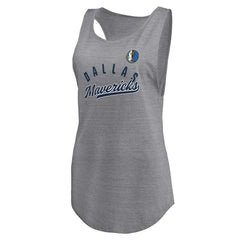 Dallas Mavericks Women's Quality Time Open Scoop Neck Tri-Blend Tank Top for sale Heathered Gray | Fanatics for sale