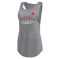 Toronto Raptors Women's Quality Time Open Scoop Neck Tri-Blend Tank Top Heathered Gray | Fanatics discount
