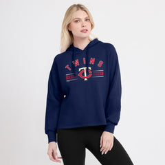 Minnesota Twins Fanatics Women's Perfect Play Raglan Pullover Hoodie - Navy - Fanatics Lifestyle