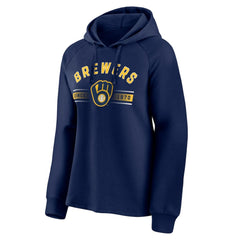 Milwaukee Brewers Fanatics Women's Perfect Play Raglan Pullover Hoodie - Navy - Fanatics Lifestyle