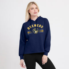 Milwaukee Brewers Fanatics Women's Perfect Play Raglan Pullover Hoodie - Navy - Fanatics Lifestyle