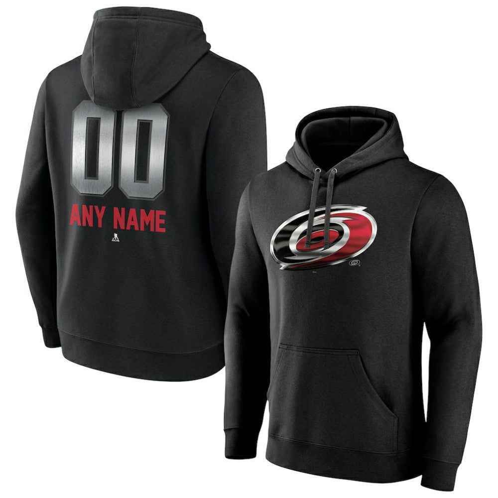 Carolina Hurricanes Personalized Midnight Mascot Logo Pullover Hoodie - Black - NHL 4444382