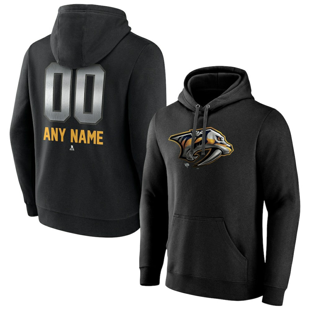 Nashville Predators Personalized Midnight Mascot Logo Pullover Hoodie - Black - NHL 4444393