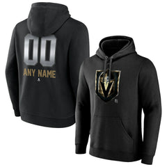 Vegas Golden Knights Personalized Midnight Mascot Logo Pullover Hoodie - Black - NHL 4444404
