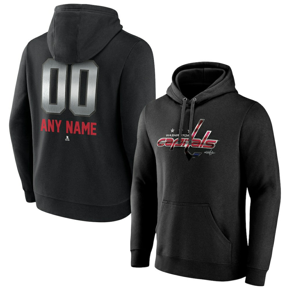 Washington Capitals Personalized Midnight Mascot Logo Pullover Hoodie - Black - NHL 4444405