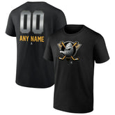 Anaheim Ducks Personalized Midnight Mascot Logo T-Shirt - Black - NHL 4444408
