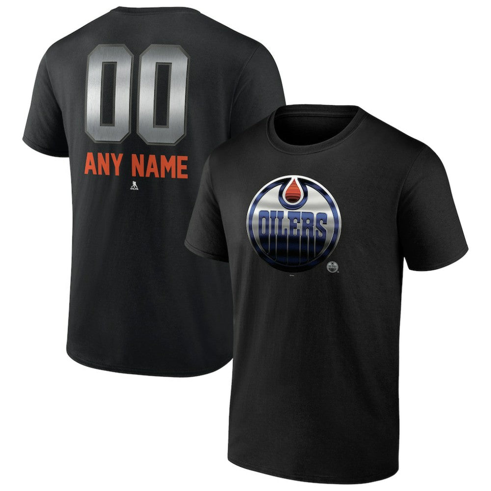 Edmonton Oilers Personalized Midnight Mascot Logo T-Shirt - Black - NHL 4444417