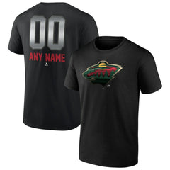 Minnesota Wild Personalized Midnight Mascot Logo T-Shirt - Black - NHL 4444420