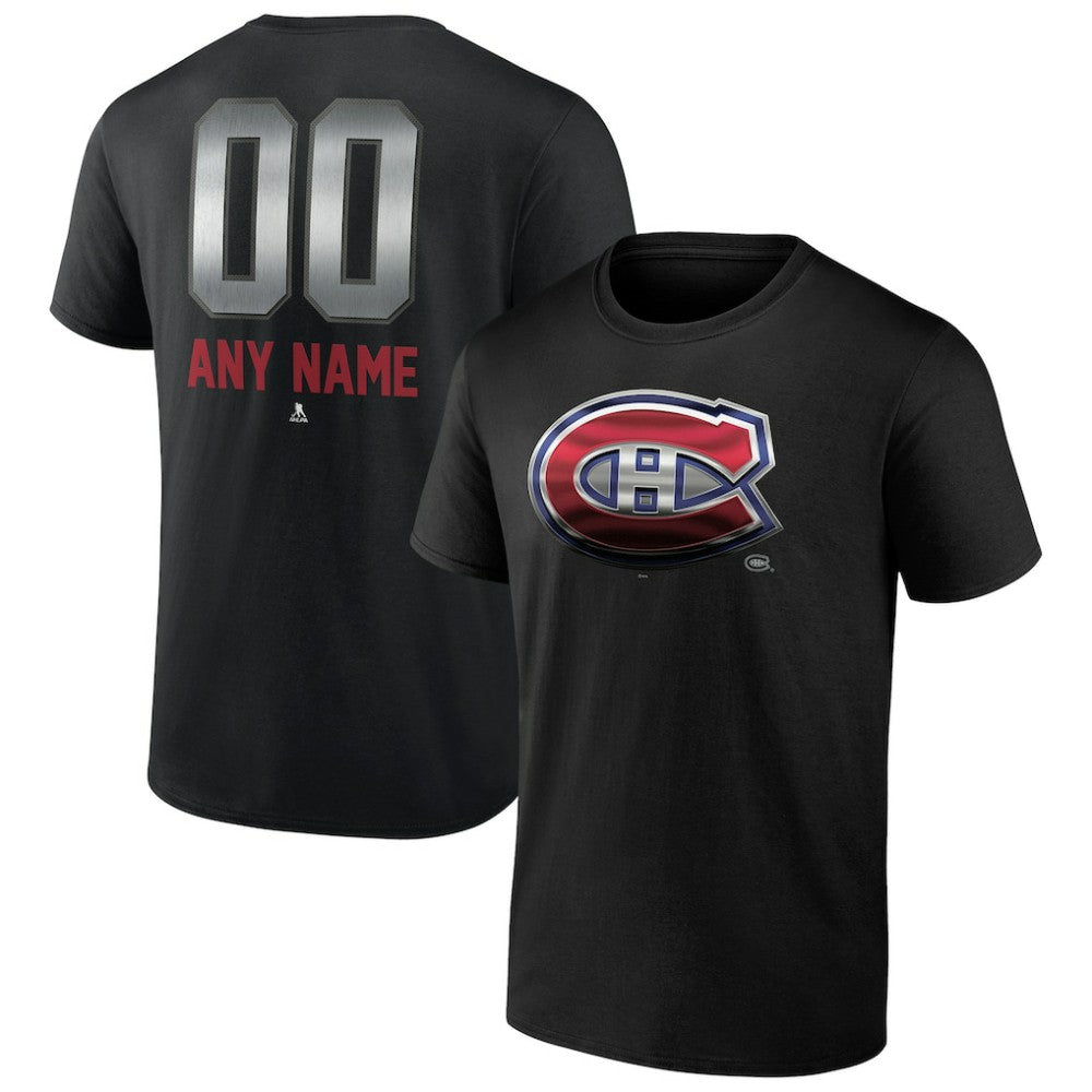 Montreal Canadiens Personalized Midnight Mascot Logo T-Shirt - Black - NHL 4444421