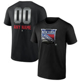 New York Rangers Personalized Midnight Mascot Logo T-Shirt - Black - NHL 4444425