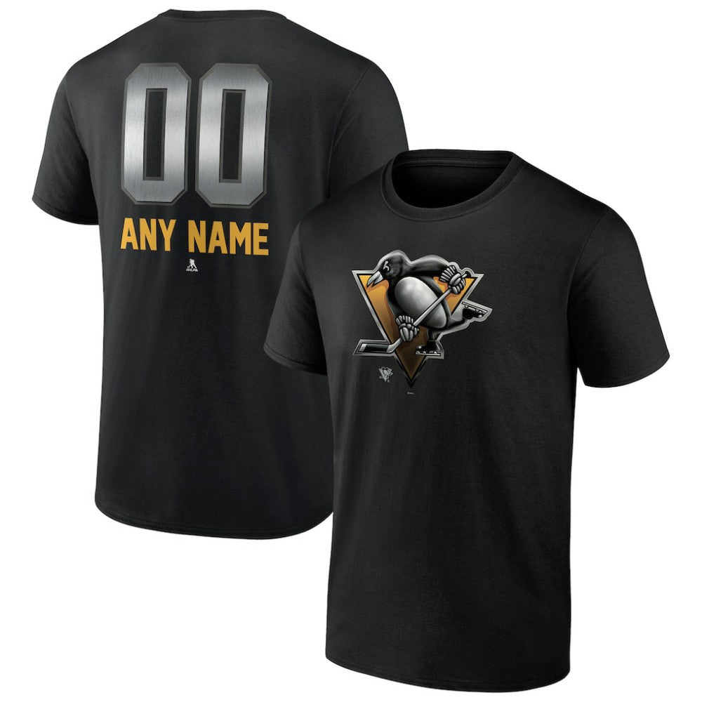 Pittsburgh Penguins Personalized Midnight Mascot Logo T-Shirt - Black - NHL 4444427