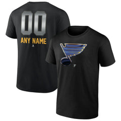 St. Louis Blues Personalized Midnight Mascot Logo T-Shirt - Black - NHL 4444429