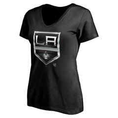 Los Angeles Kings Women's Personalized Midnight Mascot Logo V-Neck T-Shirt - Black - NHL 4444447