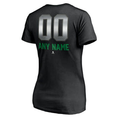 Vancouver Canucks Women's Personalized Midnight Mascot Logo V-Neck T-Shirt - Black - NHL 4444460