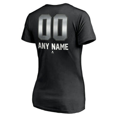 Winnipeg Jets Women's Personalized Midnight Mascot Logo V-Neck T-Shirt - Black - NHL 4444463
