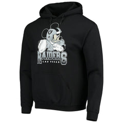 Las Vegas Raiders Junk Food Disney Mickey Quarterback Pullover Hoodie Black