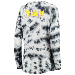 Minnesota Vikings New Era Women's Tie-Dye Long Sleeve T-Shirt Black