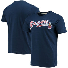 Atlanta Braves Homage Hand-Drawn Logo Tri-Blend T-Shirt - Navy - MLB on Sale