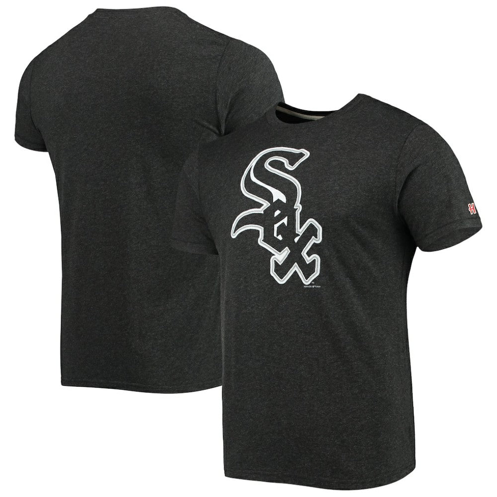 Chicago White Sox Homage Hand-Drawn Logo Tri-Blend T-Shirt - Heather Black - MLB Discount