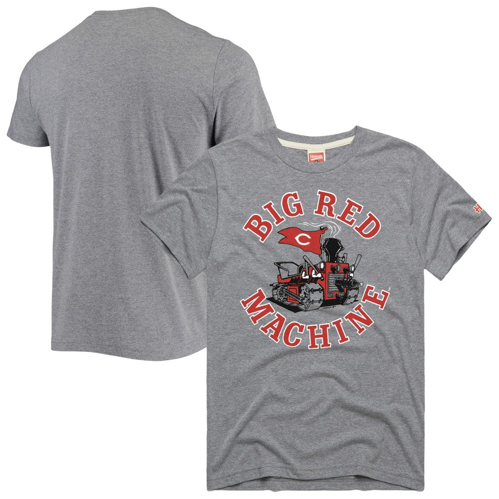 Cincinnati Reds Homage Hyper Local Tri-Blend T-Shirt -Heathered Gray - MLB Lifestyle