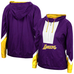 Los Angeles Lakers Women's Half-Zip Windbreaker 2.0 Hoodie Purple | Mitchell & Ness Near Me