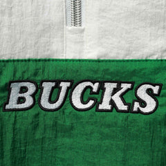 Milwaukee Bucks Women's Half-Zip Windbreaker 2.0 Hoodie Green | Mitchell & Ness online
