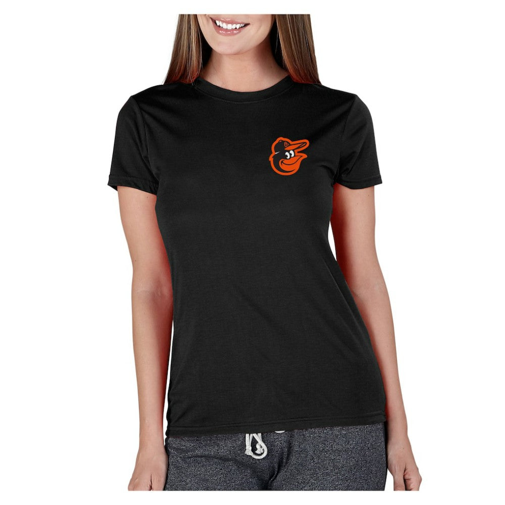 Baltimore Orioles Concepts Sport Women's Marathon Knit T-Shirt - Black - MLB Sale