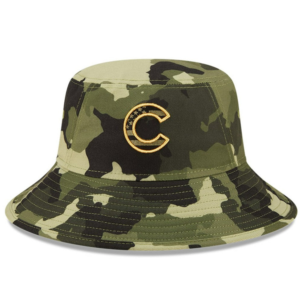 Chicago Cubs New Era 2022 Armed Forces Day Bucket Hat - Camo - New Era Sale