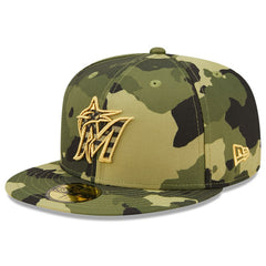 Miami Marlins New Era 2022 Armed Forces Day On-Field 59FIFTY Fitted Hat - Camo - New Era on Sale
