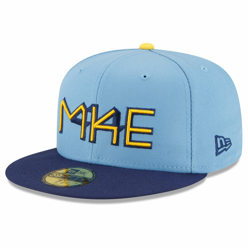 Milwaukee Brewers New Era 2022 City Connect 59FIFTY Fitted Hat - Powder Blue - New Era Lifestyle