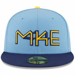 Milwaukee Brewers New Era 2022 City Connect 59FIFTY Fitted Hat - Powder Blue - New Era Lifestyle