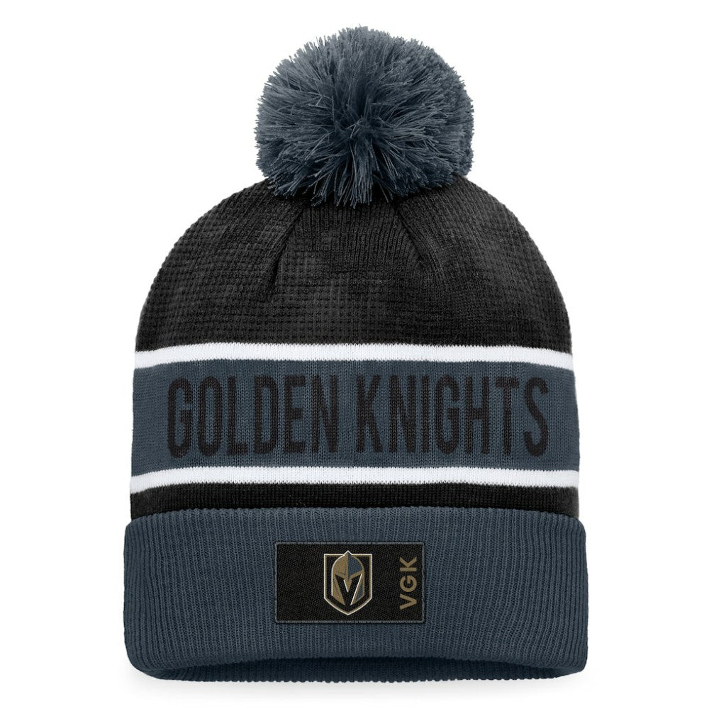 Vegas Golden Knights Fanatics Authentic Pro Rink Cuffed Knit Hat with Pom - Gray/Black - NHL 4464864