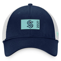 Seattle Kraken Fanatics Authentic Pro Rink Trucker Snapback Hat - Deep Sea Blue/White - NHL 4464950