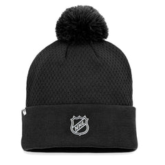 Chicago Blackhawks Fanatics Women's Authentic Pro Road Cuffed Knit Hat with Pom - Black - NHL 4465275