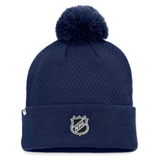 Washington Capitals Fanatics Women's Authentic Pro Road Cuffed Knit Hat with Pom - Navy - NHL 4465295
