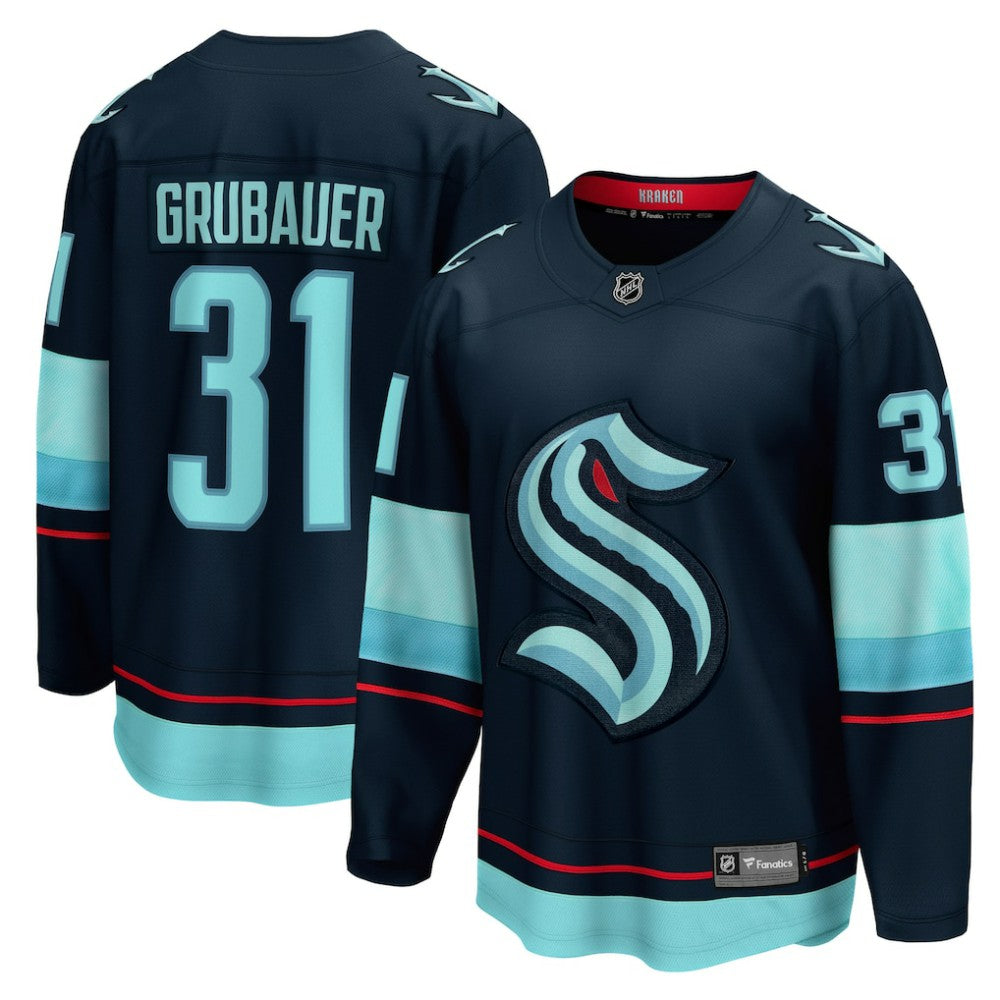 Philipp Grubauer Seattle Kraken Fanatics Home Breakaway Player Jersey - Navy - NHL 4466251
